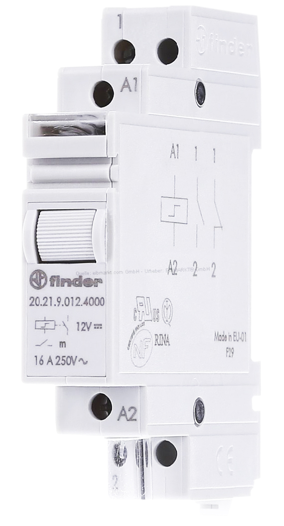 TELERRUPTOR UNIP DIN FINDER 1NA 16A 230VCA 17,4MM 6 SECUENCIAS DISPONIBLES 202182304000