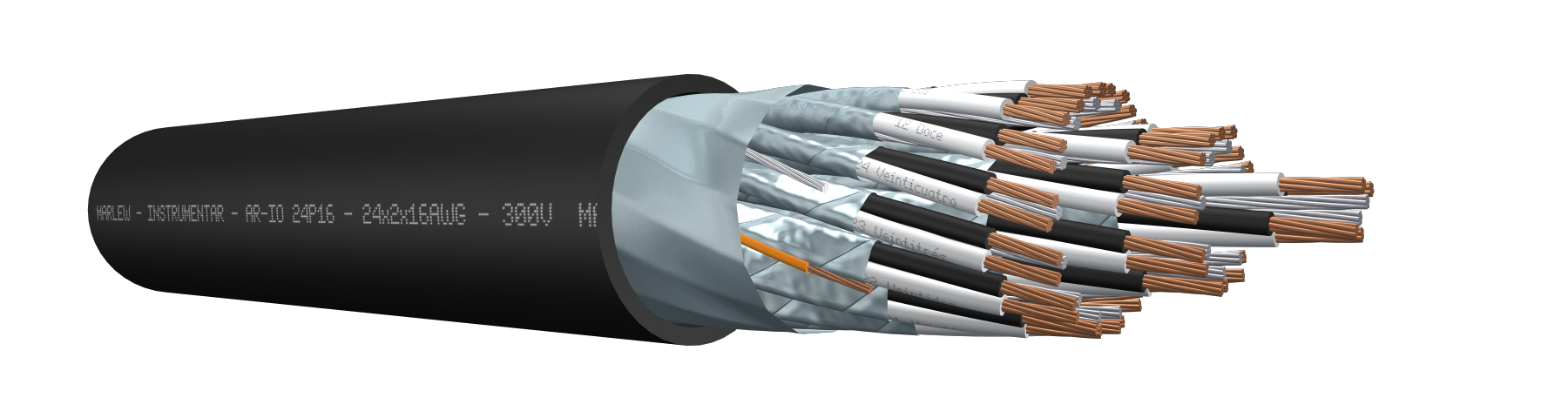 CABLE INSTRUMENTACION MARLEW BLINDAJE INDIV. Y GRAL 16AWG 24 PARES AR-7624