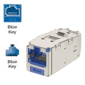 JACKS BLINDADO CODIFICADO CAT 6A HEMBRA AZUL PANDUIT CJSK6X88TGBU PANNET