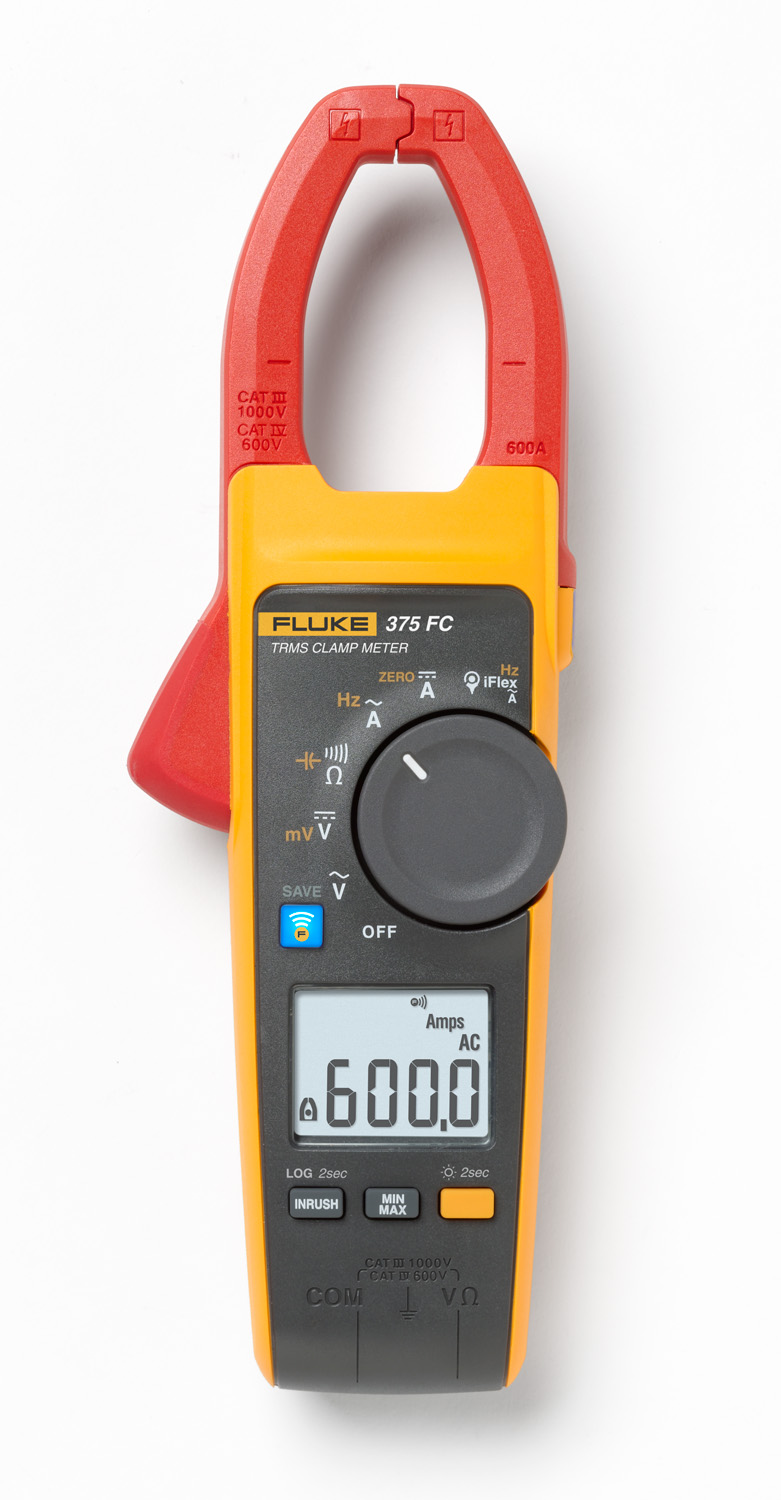 PINZA DIG.TRUE RMS 60KΩ VDC/AC-1KV-600A/AC/DC-1000MF/HZ CAT-IV IP-30 FLUKE 375FC-VOLT-AMP WIRELESS