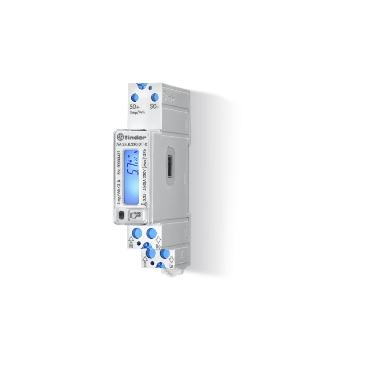 MEDIDOR DE ENERGIA MONOF. MULTIFUNCION 230VAC 50/60HZ  A-SC-B FINDER 7M2482300210 C/COM MODBUS RS485