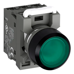 BOTONERA MODULAR RASANTE LUMINOSO ABB CON LED 22MM VERDE 1NA-1NC 24VAC/DC