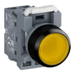 BOTONERA MODULAR RASANTE LUMINOSO ABB CON LED 22MM AMARILLO 1NA-1NC 24VAC/DC