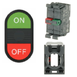 BOTONERA MODULAR DOBLE ABB ON-OFF SIN FOCO MPD14-11B + MCBH-11