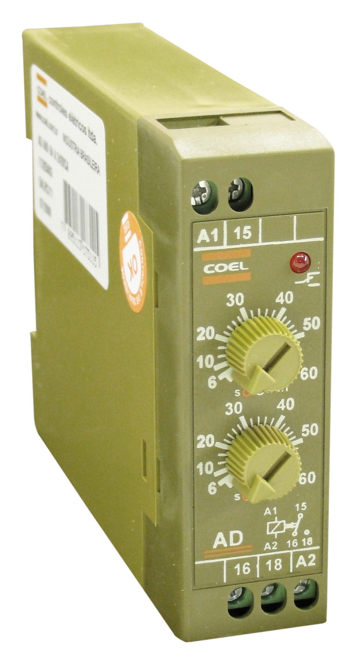 TEMPORIZADOR CICLICO 1-60SEG 100-240VAC 48-63HZ COEL AD--HGS---S----