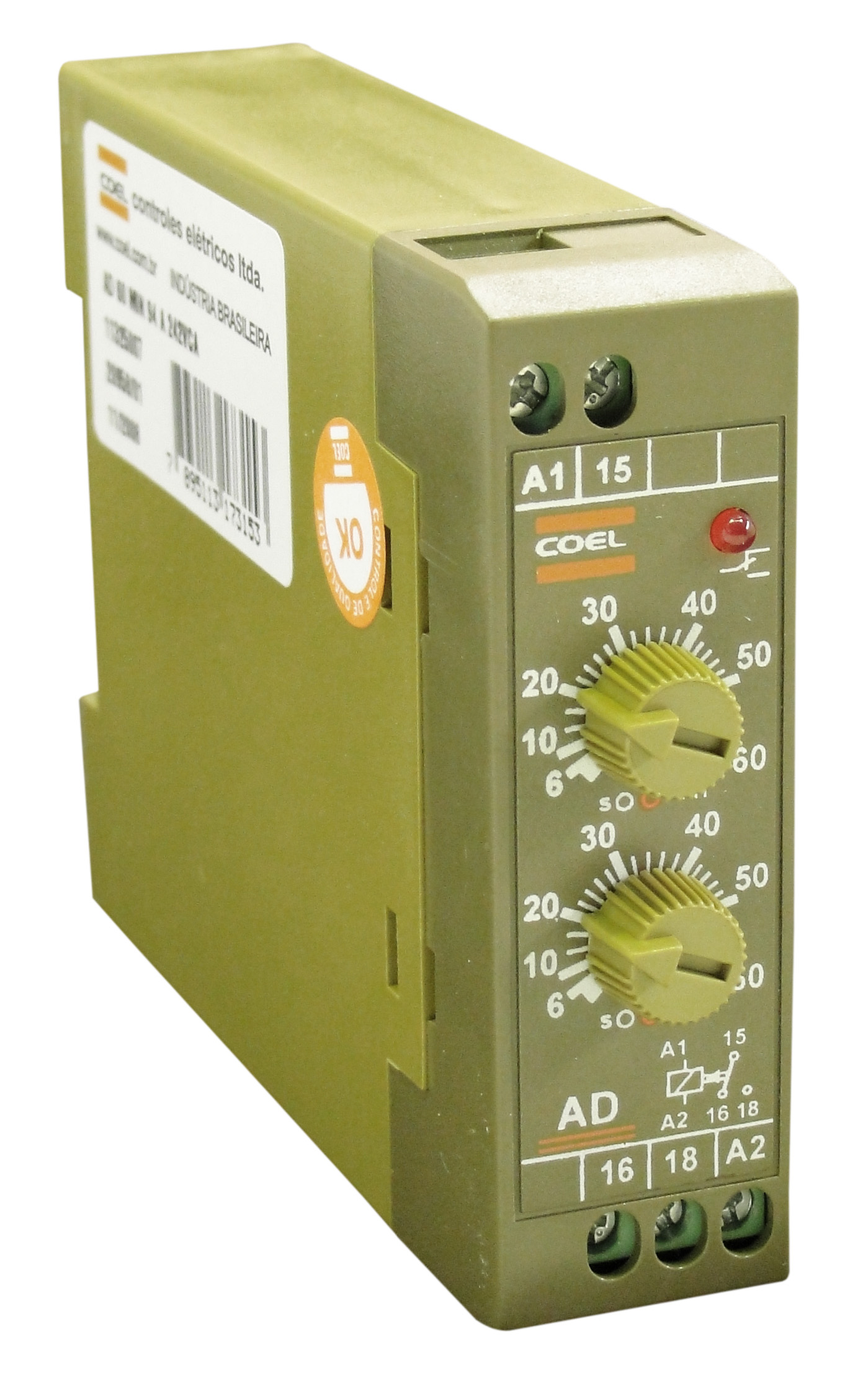 TEMPORIZADOR CICLICO 1-60MIN 100-240VAC 48-63HZ COEL AD--HGM---P----