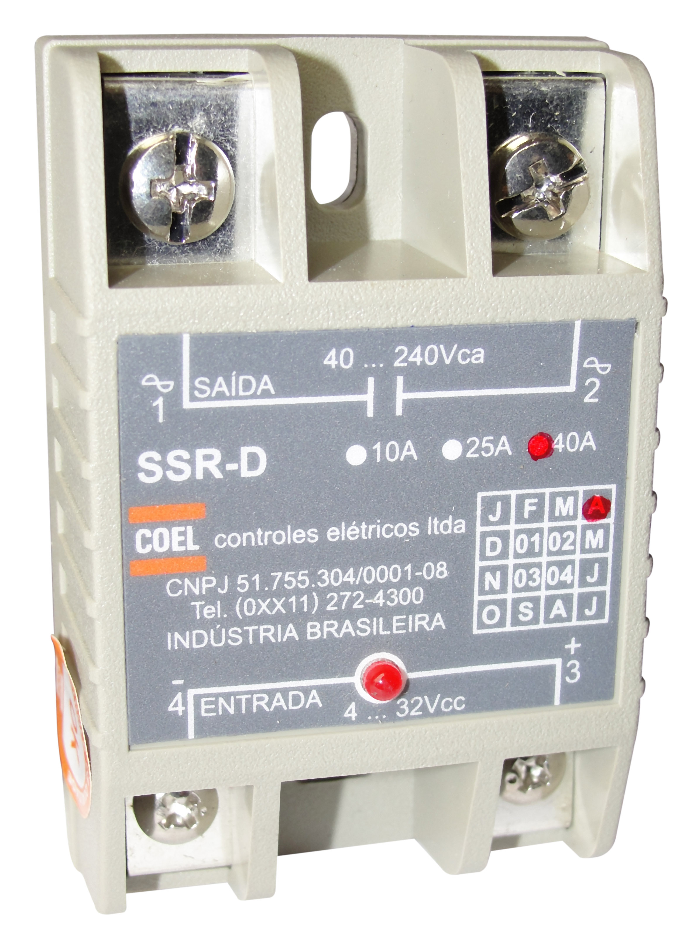 RELE DE ESTADO SOLIDO ENTRADA 4-32VCC 40AMP COEL SSR-D