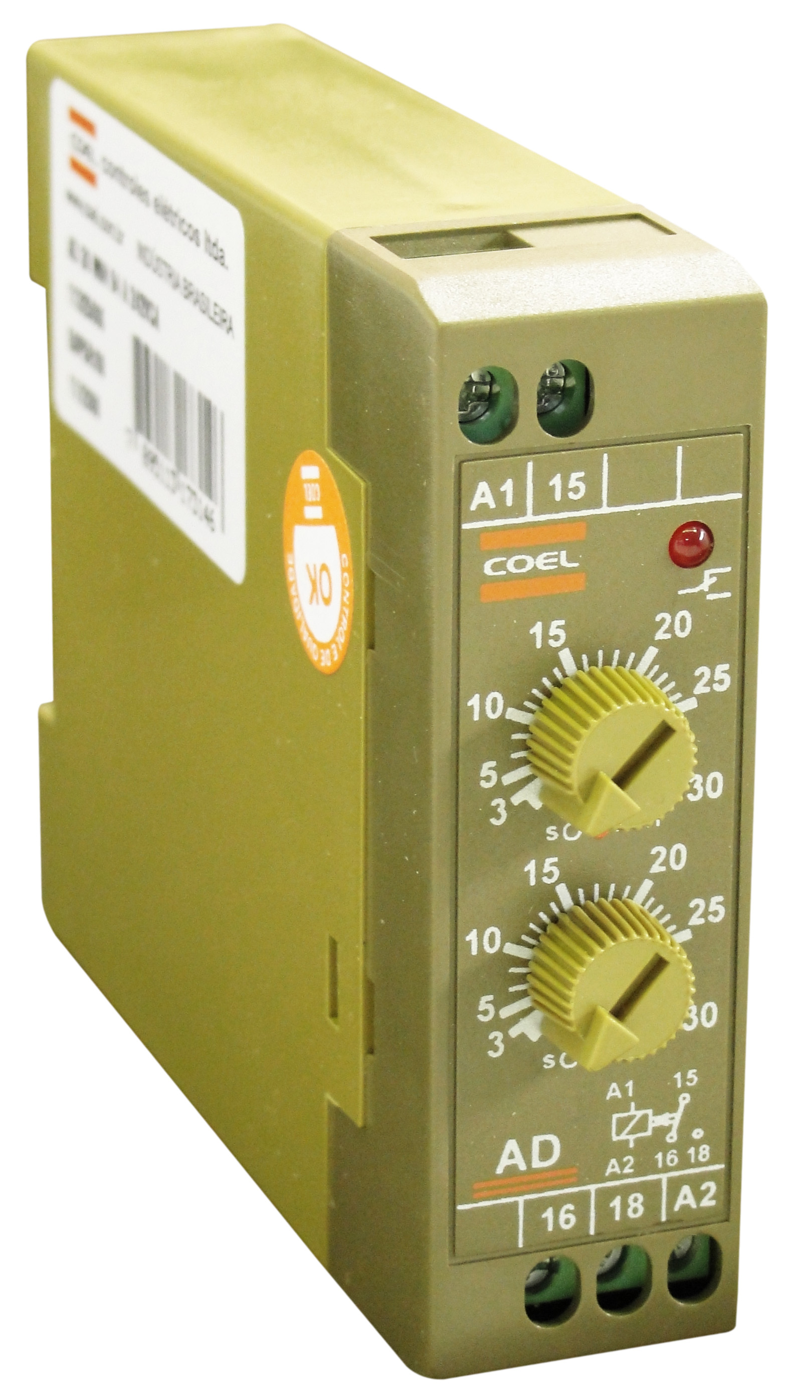 TEMPORIZADOR CICLICO 0.5-30MIN 100-240VAC 48-63HZ COEL AD--HFM---P----