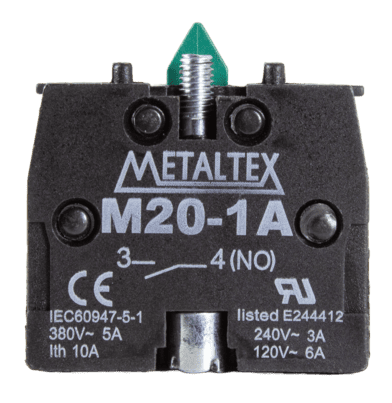 BLOQUE DE CONTACTO METALTEX M20-1A 1NA