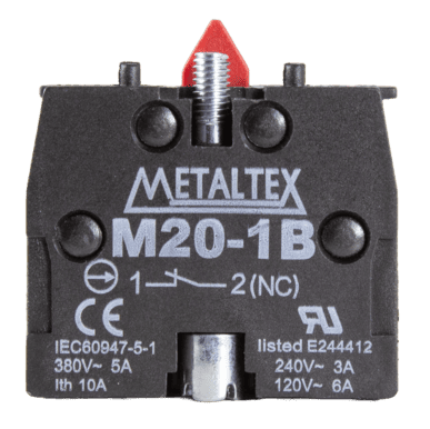 BLOQUE DE CONTACTO METALTEX M20-1B 1NC