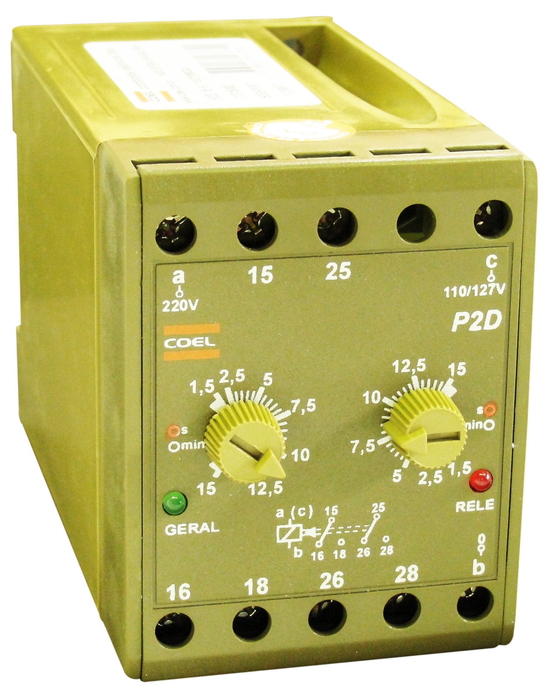 TEMPORIZADOR CICLICO 2 SALIDAS 0.5-30SEG 220VAC 48-63HZ COEL A2D-DFSFS-P----