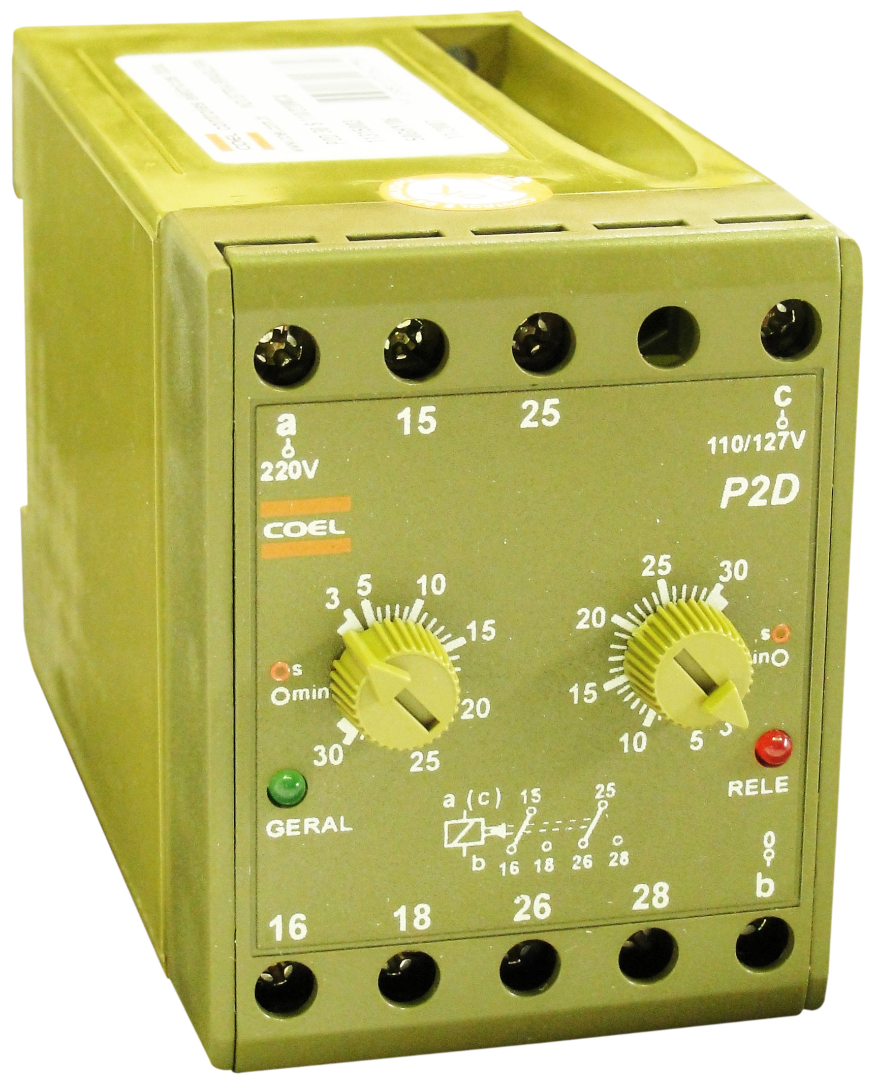 TEMPORIZADOR CICLICO 2 SALIDAS 1-60SEG 220VAC 48-63HZ COEL A2D-DGSGS-P----