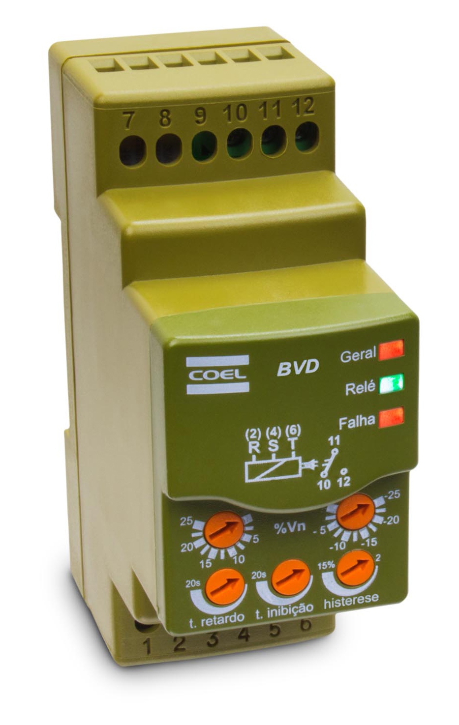 RELE FALTA DE FASE, MIN-MAX TENSION TRIFASICO 220VAC 50/60HZ COEL BVDD-P---