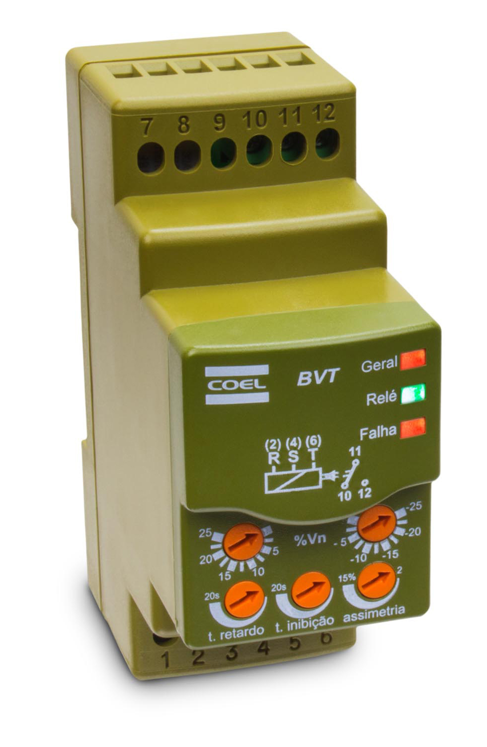 RELE FALTA DE FASE,  MIN-MAX TENSION TRIFASICO 380VAC 50/60HZ COEL BVDT-P---