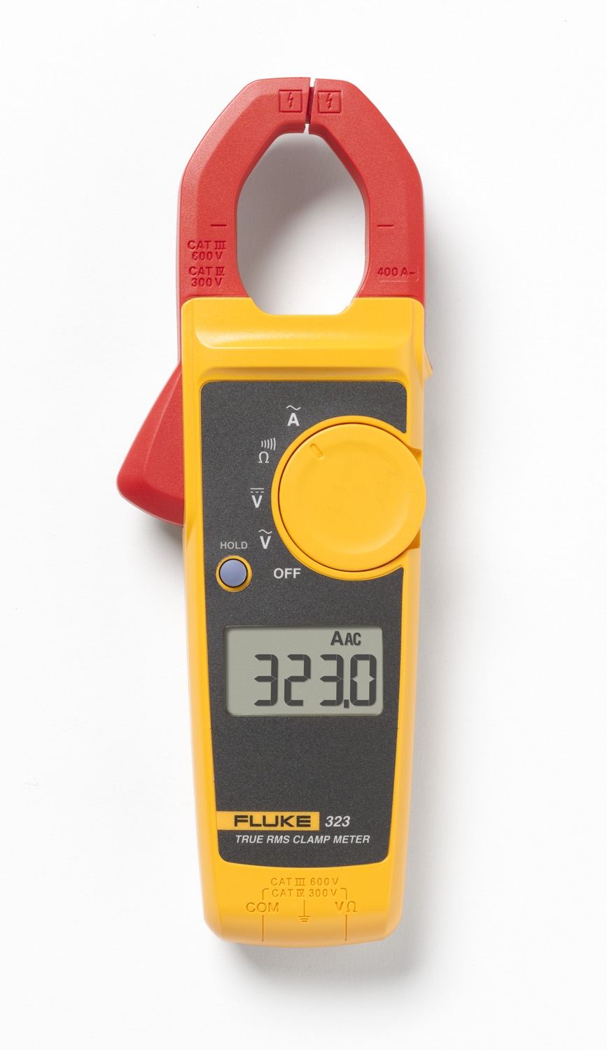 PINZA DIGITAL TRUE RMS 4KΩ VDC/AC-600V-400A/AC-CAT-IV FLUKE-323 VOLT/AMP