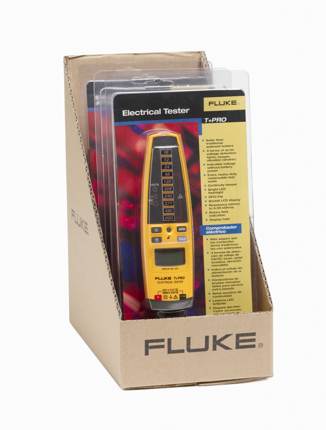 PROBADOR ELECTRICO DIGITAL  12-600VAC/DC-CAT-IV  FLUKE T+PRO DIGITAL