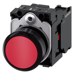 BOTONERA SIEMENS ROJO, 1NC 22MM PLASTICO, RASANTE 3SU1100-0AB20-1CA0